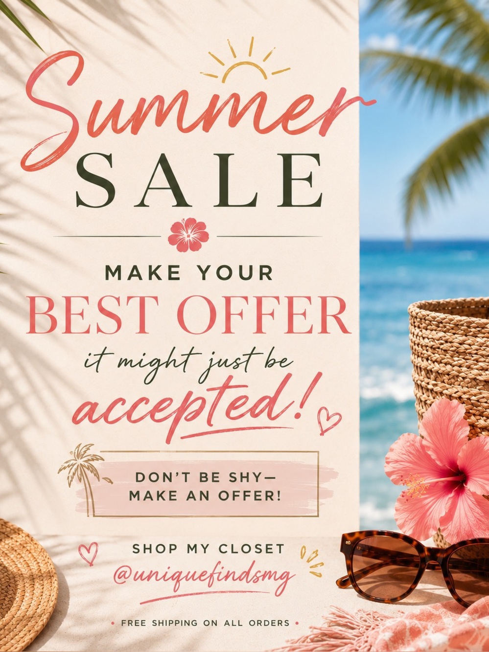 🏝️ Summer Sale | Free Shipping | Make an Offer 🌺